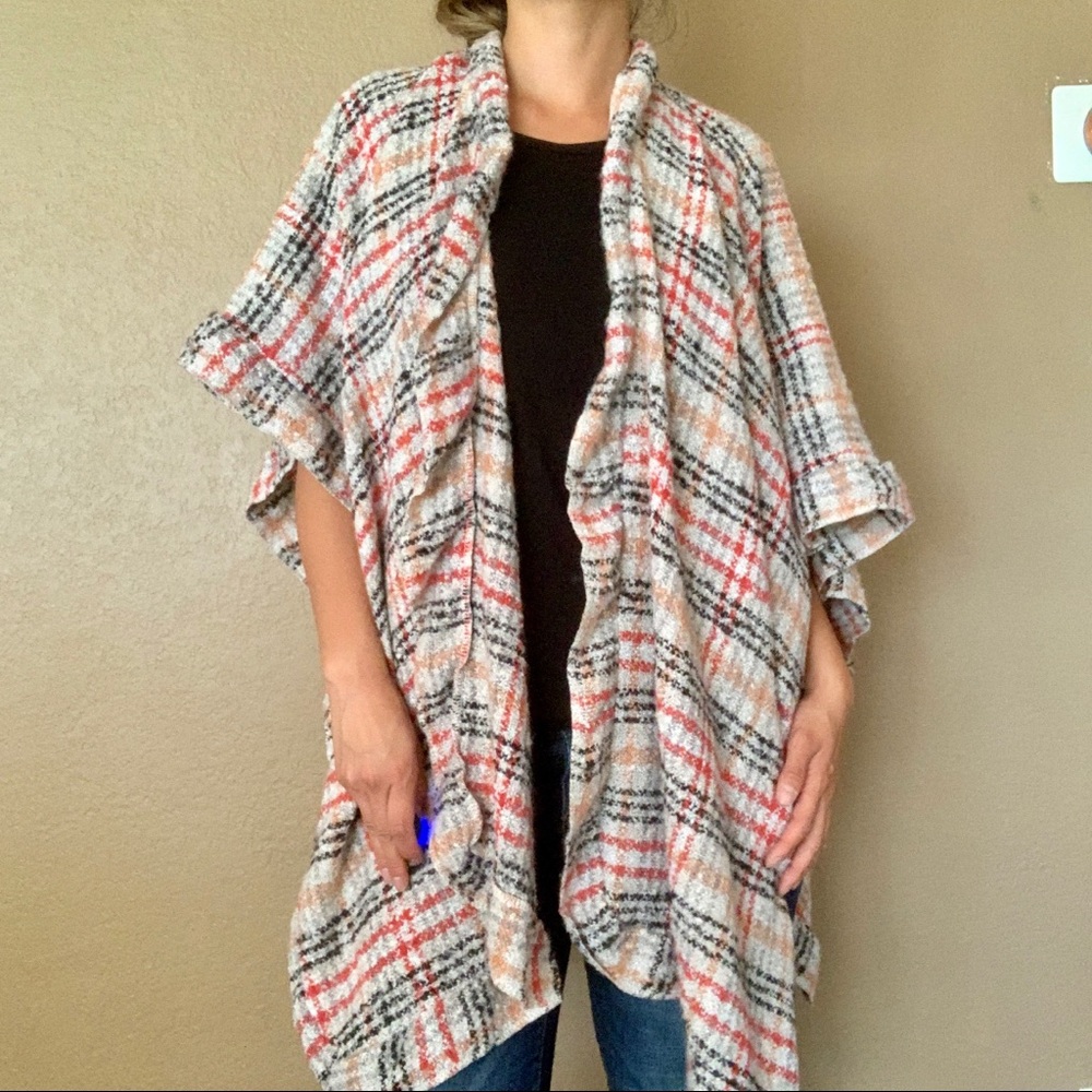 Marcus Alder Extra Soft Plaid Scarf Cape *NWT*